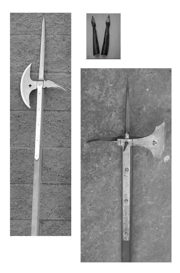 Selction of possible weapons used in Eyre Square encounter - Poleaxes and arrowheads 